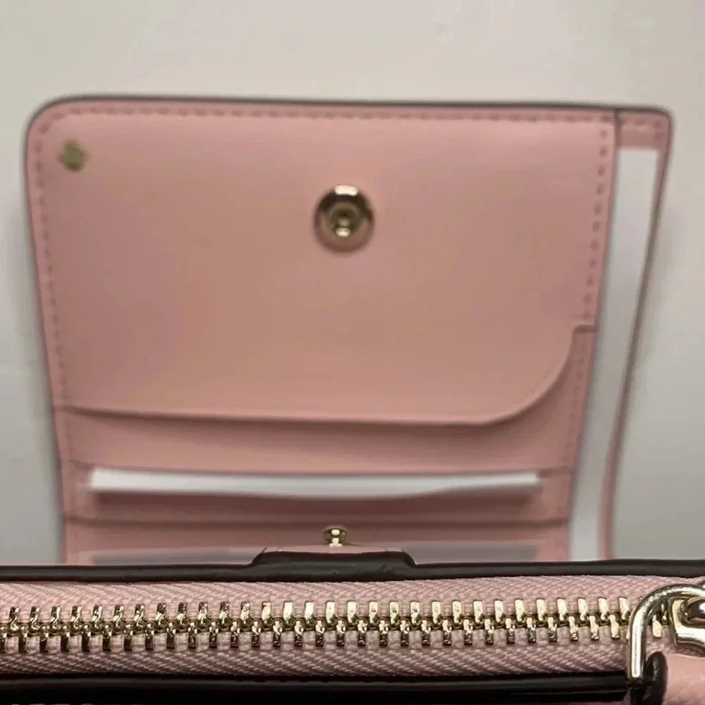 Kate Spade Wallet Saffiano Leather Cameron Crepe Pink NWT